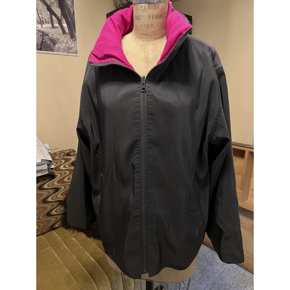 Mycra‎ Pac Life Reversible Women's Raincoat Fuchsia Gray Hooded Jacket Sz 1 S/M - Picture 4 of 9